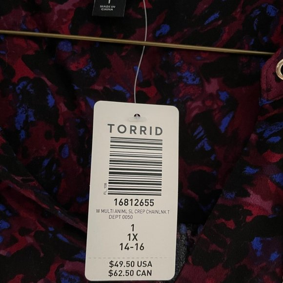 BNWT Torrid animal print crepe chain tank 1XL - Picture 3 of 4